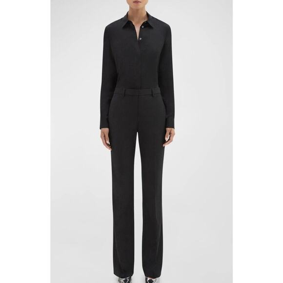 Theory Women's Size 10 Twill Slim Leg Dress Pants Black - Picture 1 of 7